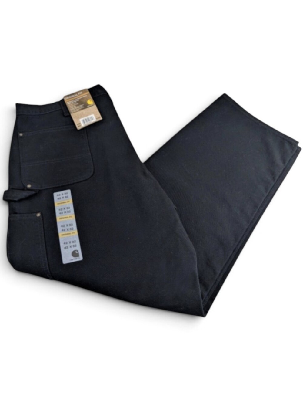Carhartt NWT 42x32 Duck Double-Front Work Dungarees Carpenter Pants Jeans Black